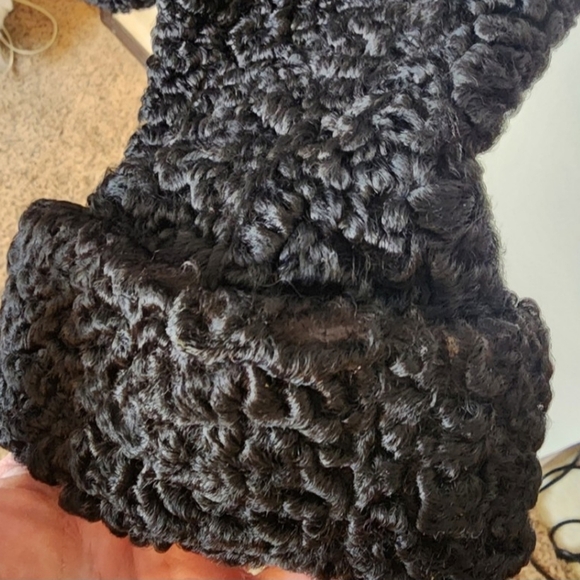 Vintage 1950s Persian Curly Lamb Coat Mink Collar Fort Fur Co. Luxury Jacket - Picture 13 of 15